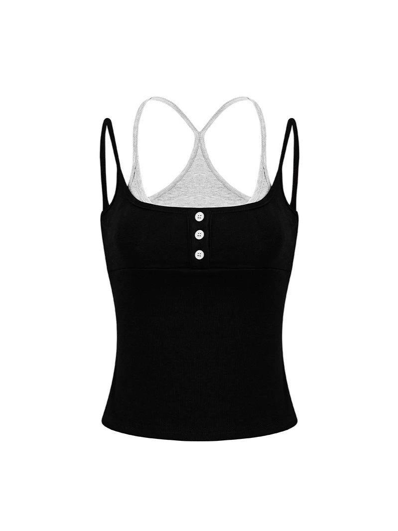 Sera Slim Button Sleeveless