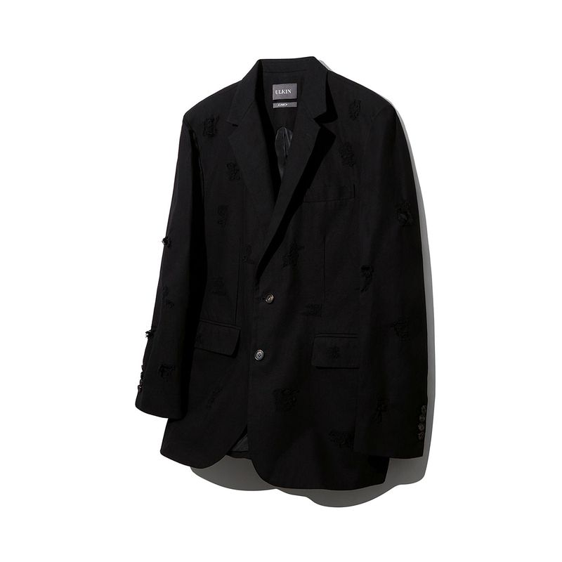 [ULKIN] Destroyed Overfit Single Jacket_Black