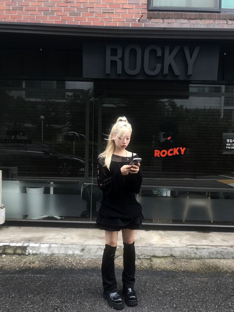 vintage punk damage long knitwear