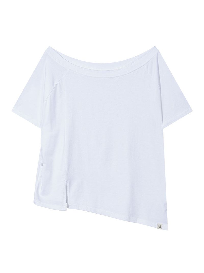 UNBALANCE BUTTON SHOULDER TOP(WHITE)