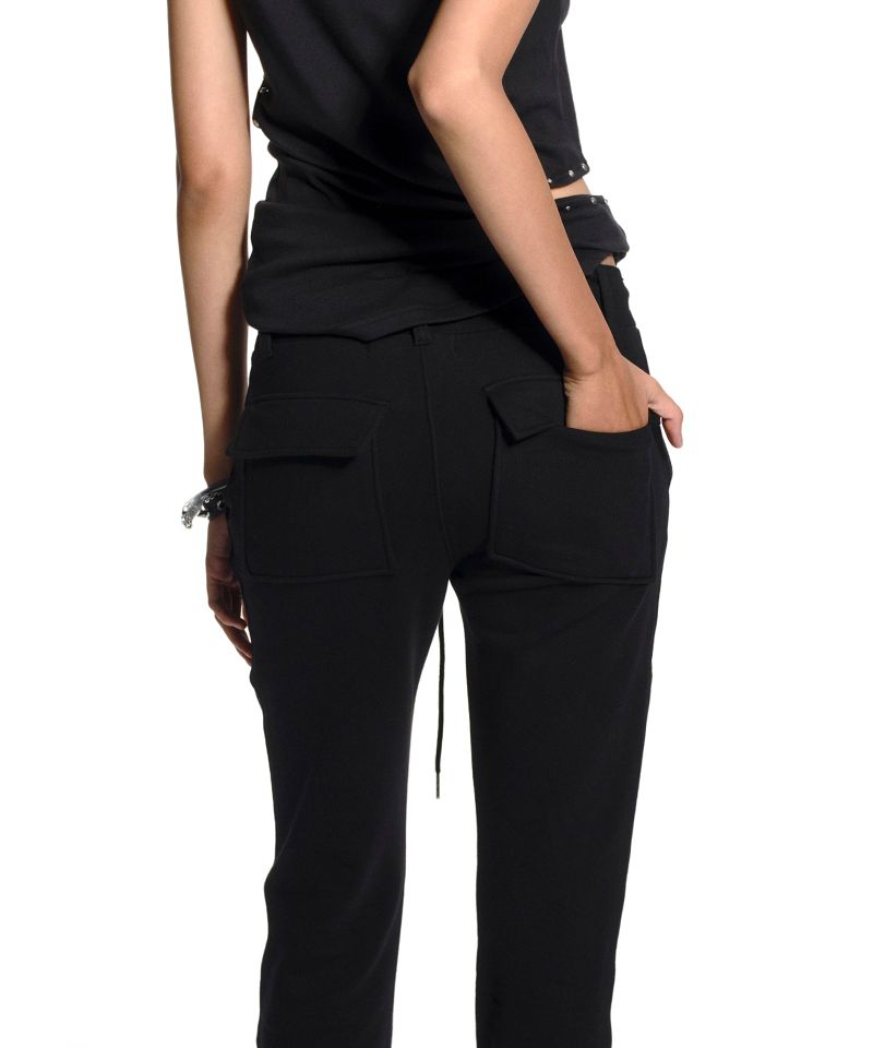 ZIPPER LINE BOOTS CUT SWEATPANTS BLACK