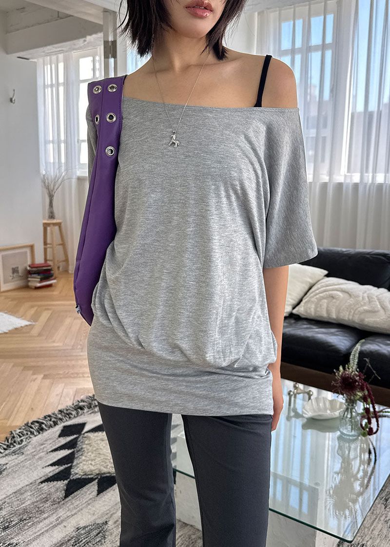 OFF SHOULDER HALF TOP OPS (3color)