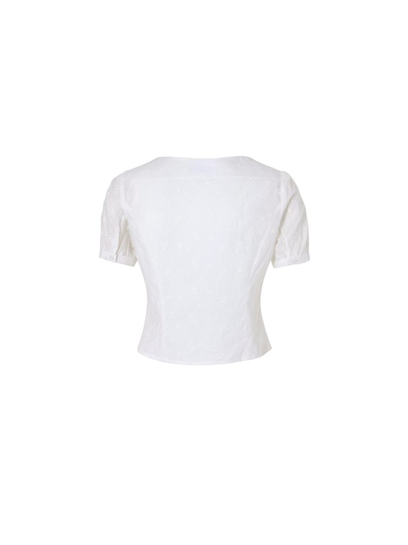 Floral square blouse (Ivory)