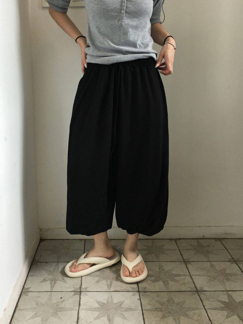 Harem Rayon Wide Banding Pants (3c)