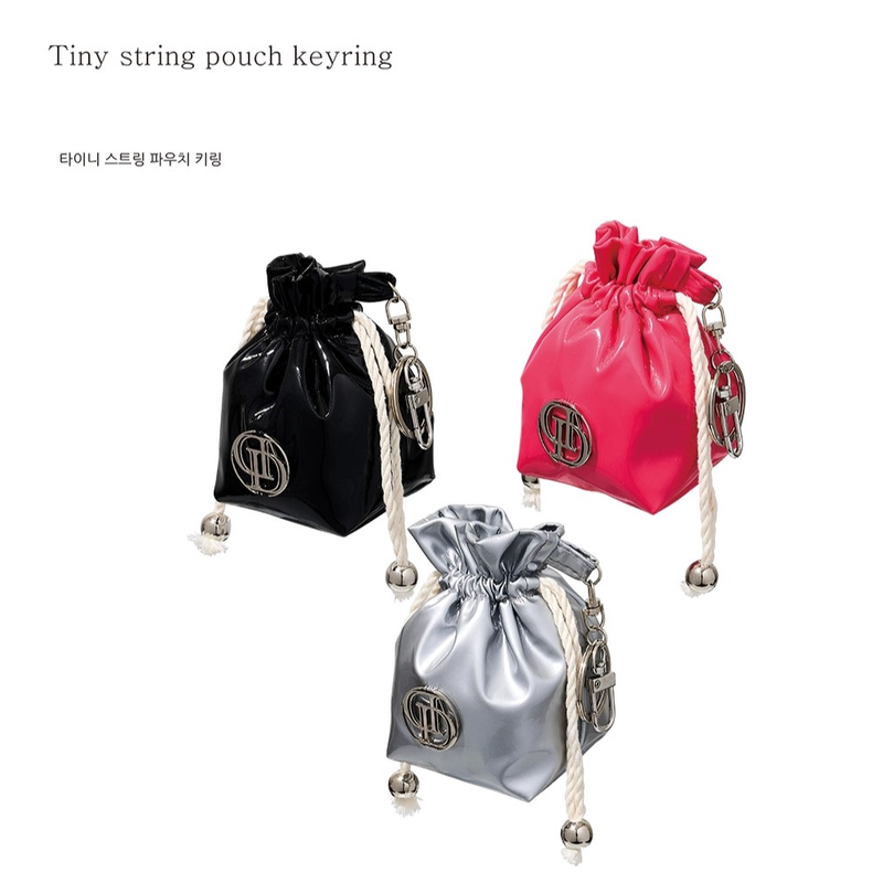 TINY STRING POUCH KEYRING