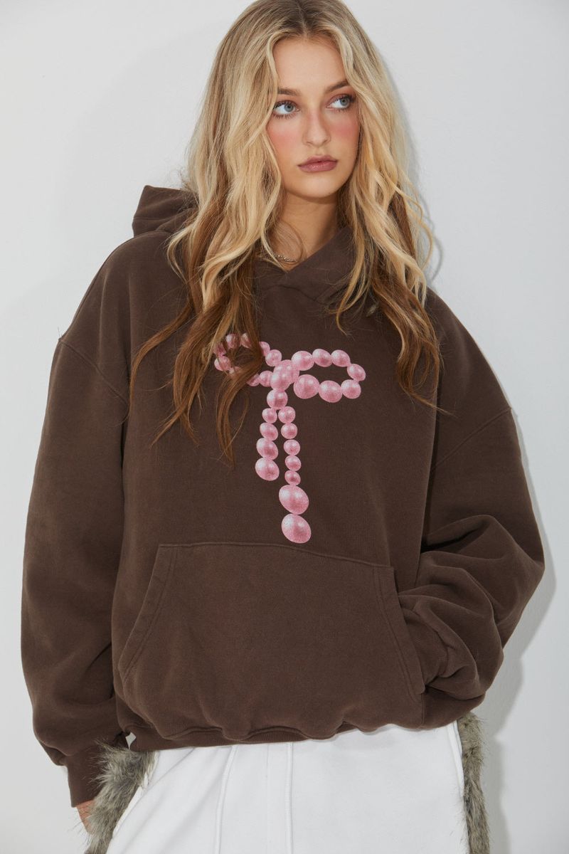 BEADS RIBBON HOOD