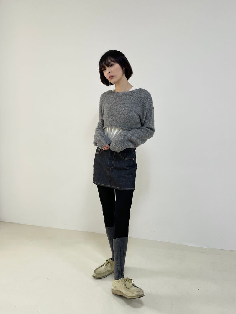 Cookie deep non-fade denim skirt