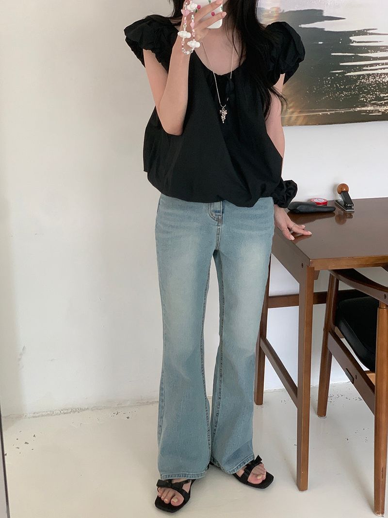 [MADE] Weare Ribbon Puff Blouse