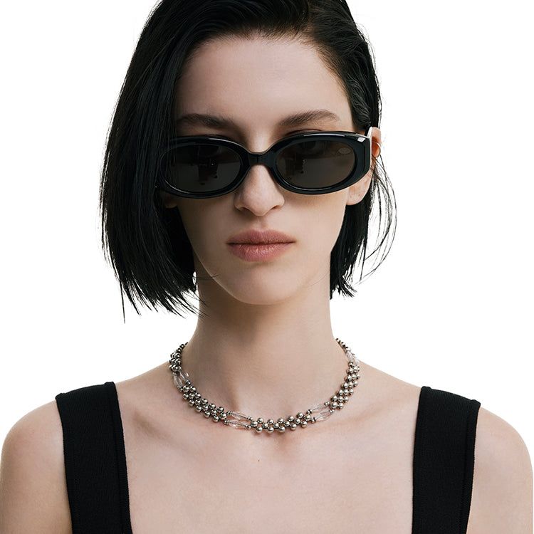 Dazzling Club(ダズリン クラブ)の「Oval Crystal Ball Chain Necklace(Accessories)」