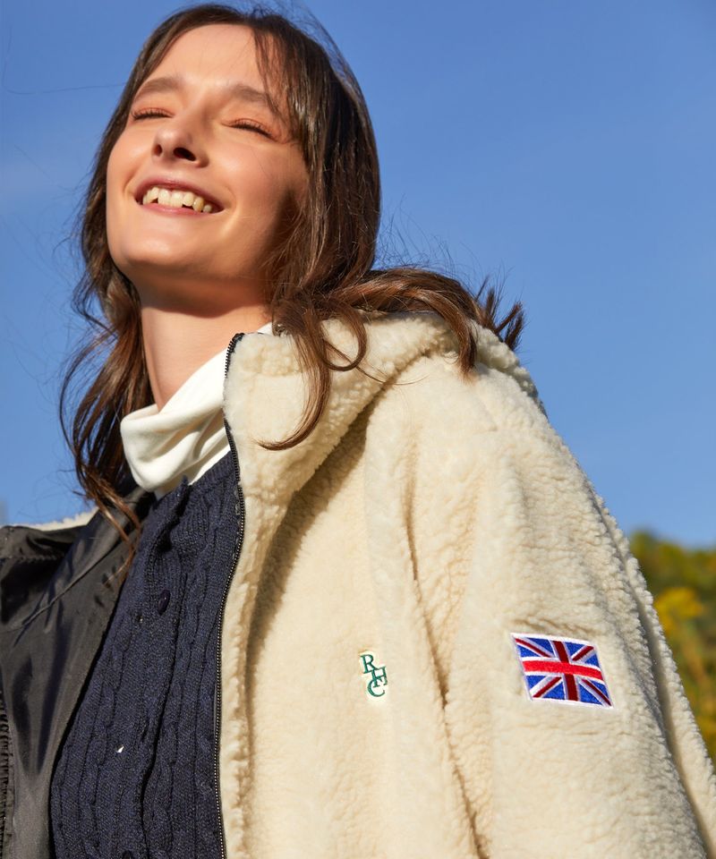 RCH fleece oversized Jacket ivory