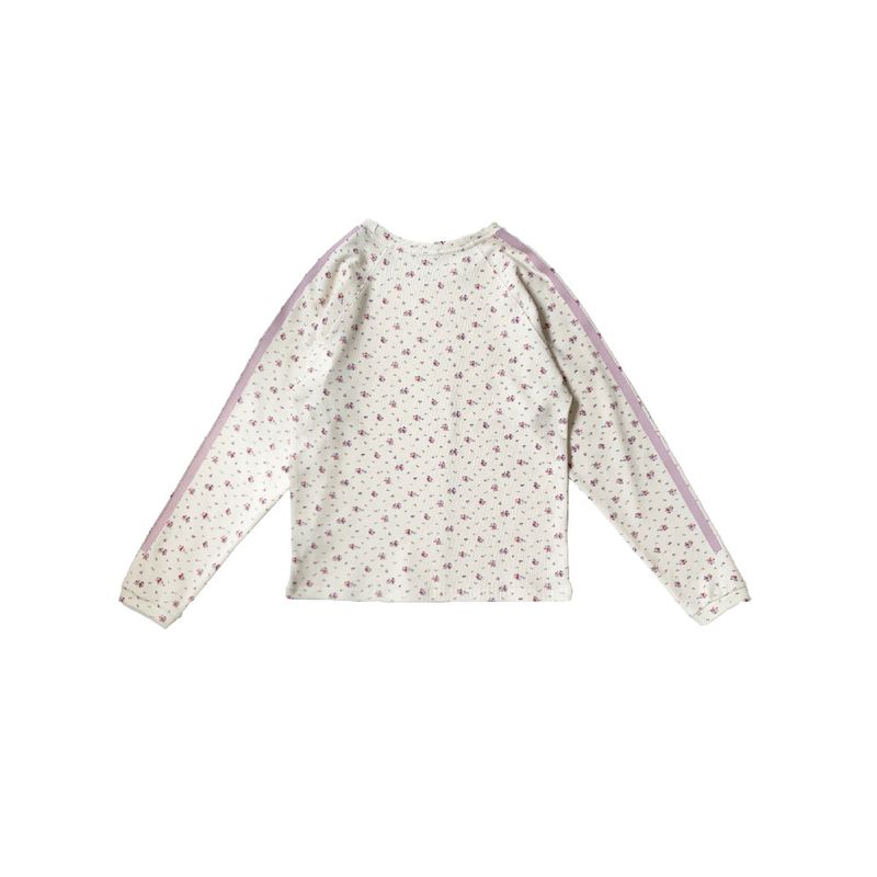 Waffle Raglan Tee (Flower_ivory)