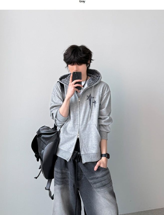 YOURNUS(ユアナス)の「Rising Check Hood Zip-Up(Tops)」