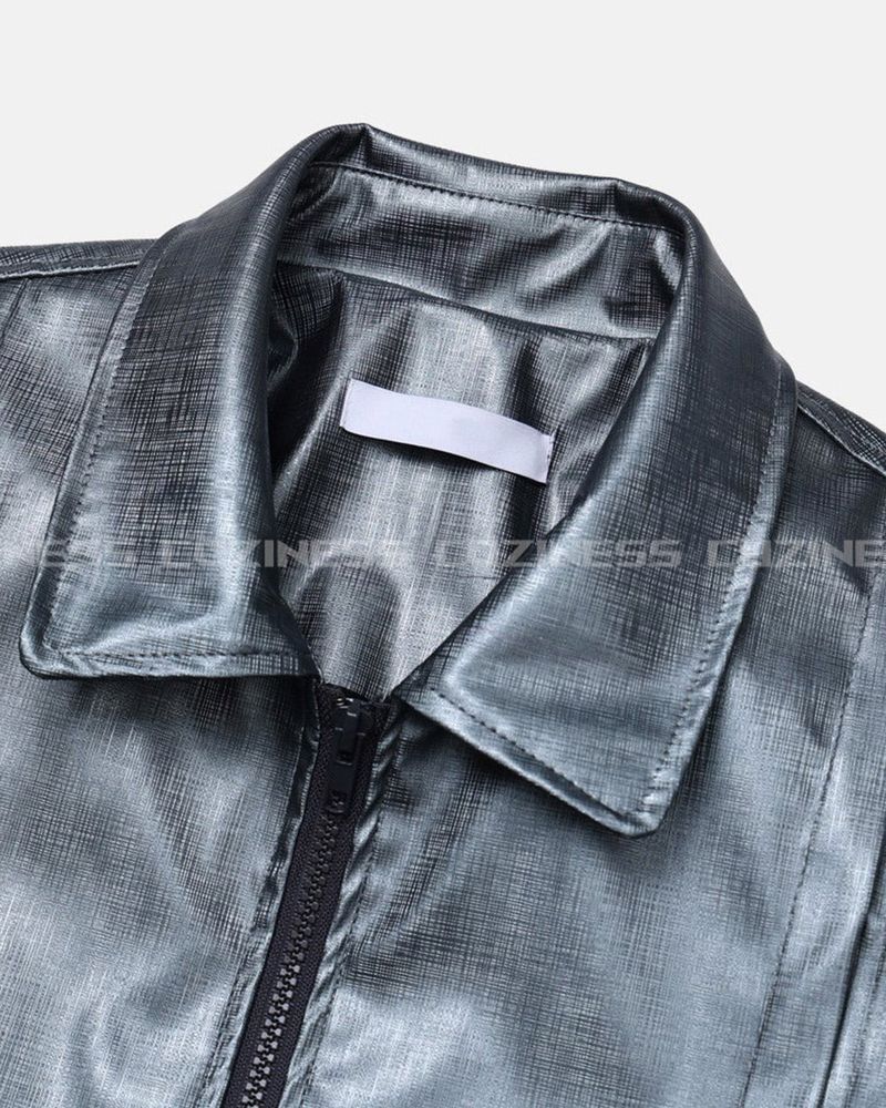 ENOC Square Winkle Leather Jacket (2 colors)