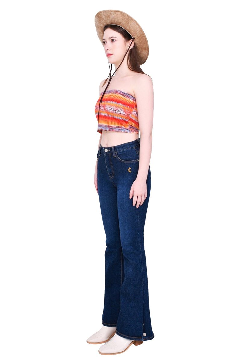 Ethnic crop tube top (orange)
