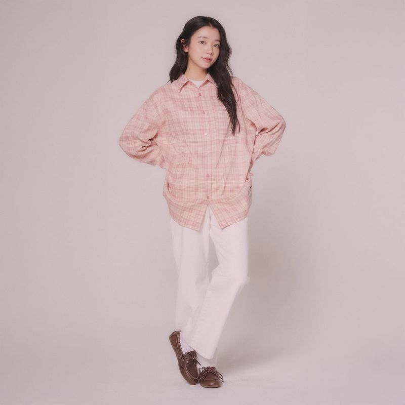 mellotory(メロートリー)の「RABBIT LABEL CHECK SHIRTS (PINK)(Tops)」