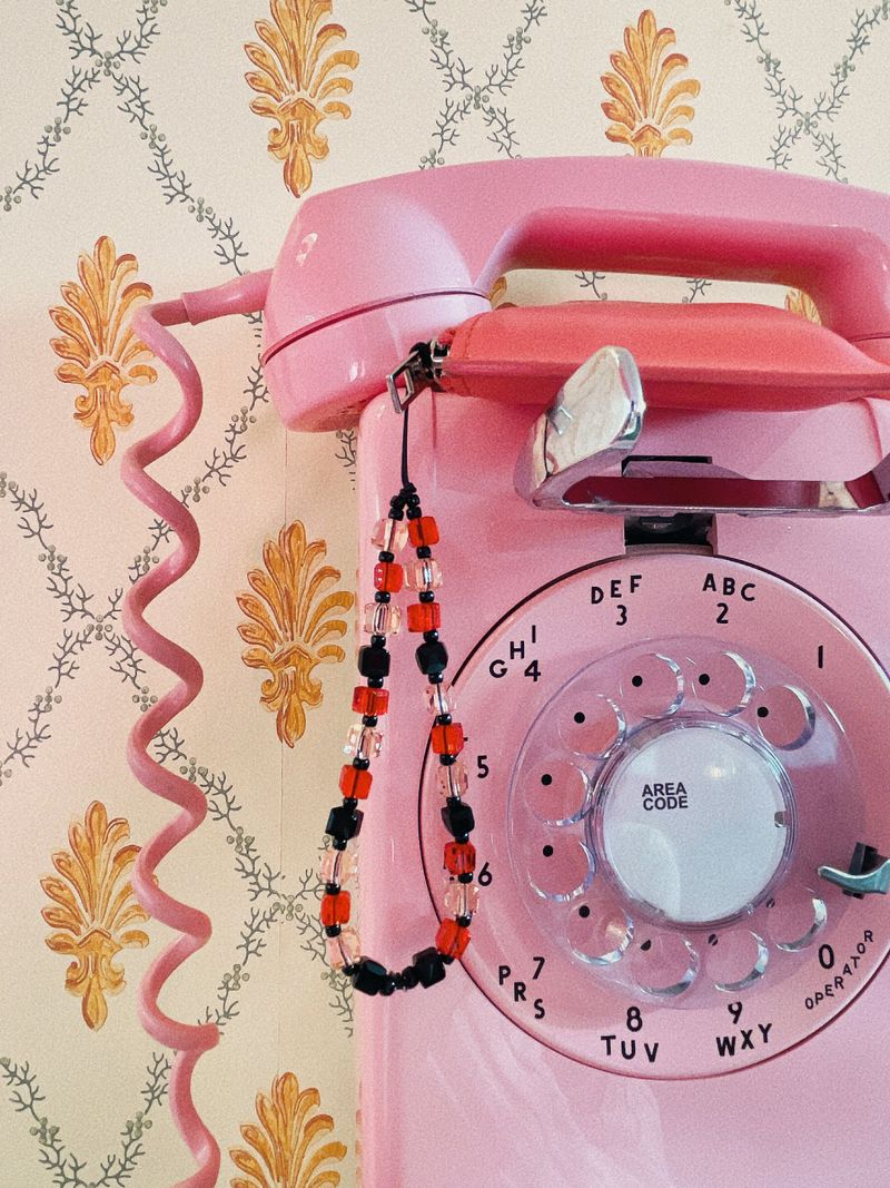 Black Cherry Crystal Phone Strap