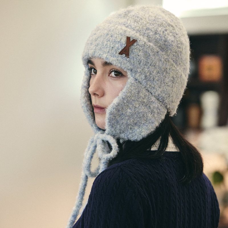 VA Patch Fly Knit Beanie / Blue