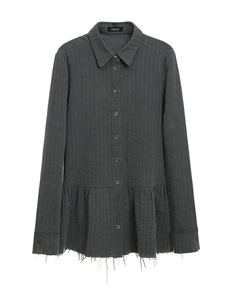 VINTAGE SHIRRING SHIRT_CHARCOAL