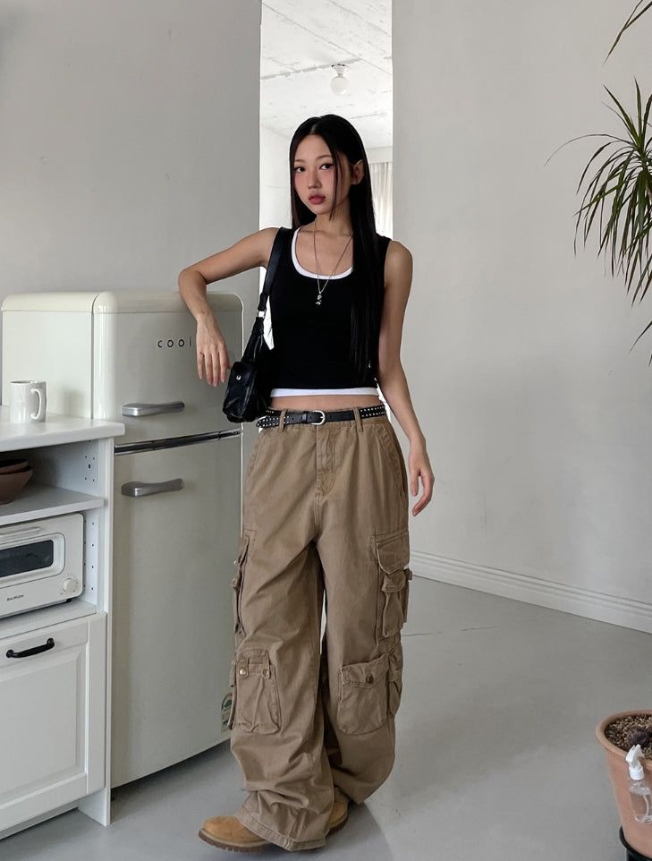 [U-BASIC] Daily Solid Crop Sleeveless