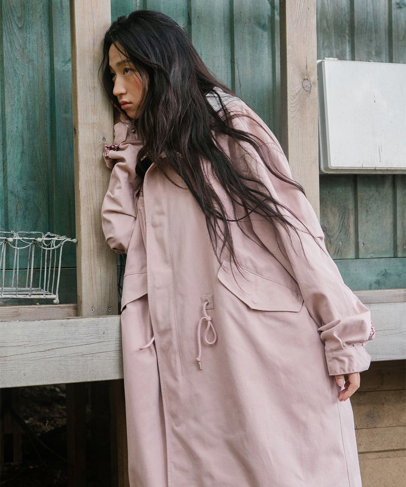 CHECK HOODED FISHTAIL JACKET PINK(CV2GFFB960A)