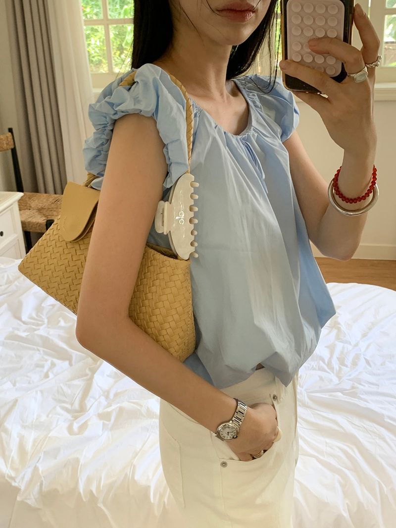 [MADE] Weare Ribbon Puff Blouse
