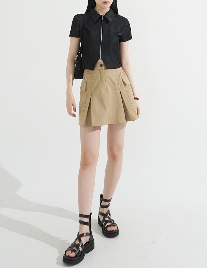 Camilla Pin Tuck Cargo Bending Skirt