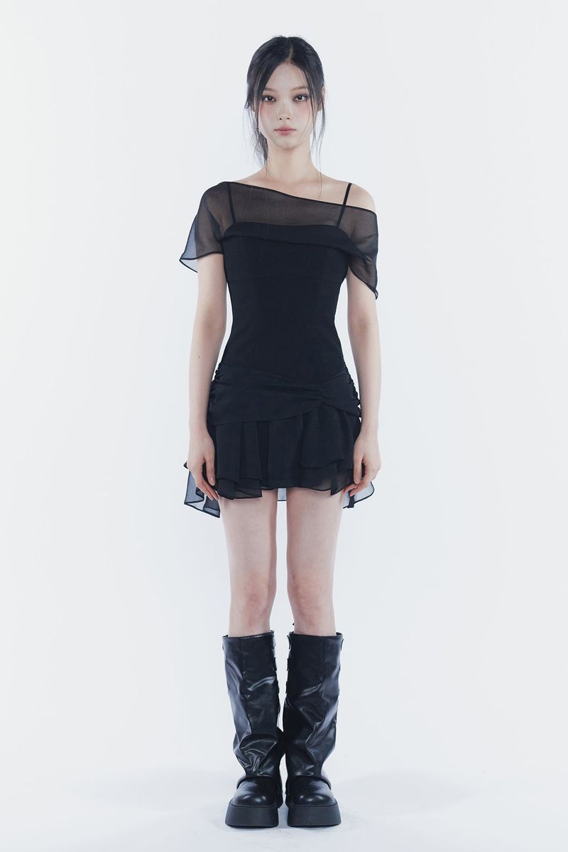 MERRY CHIFFON DRESS black