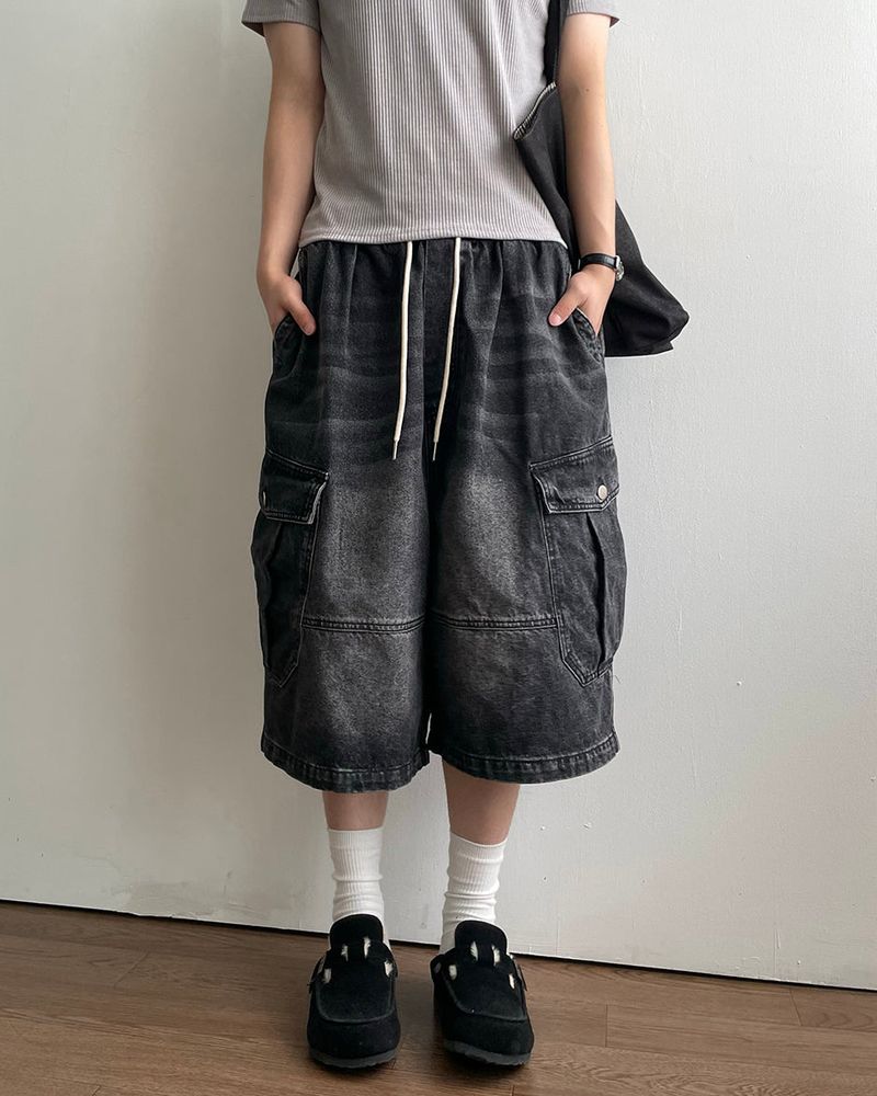 Stone Bermuda Denim Pants