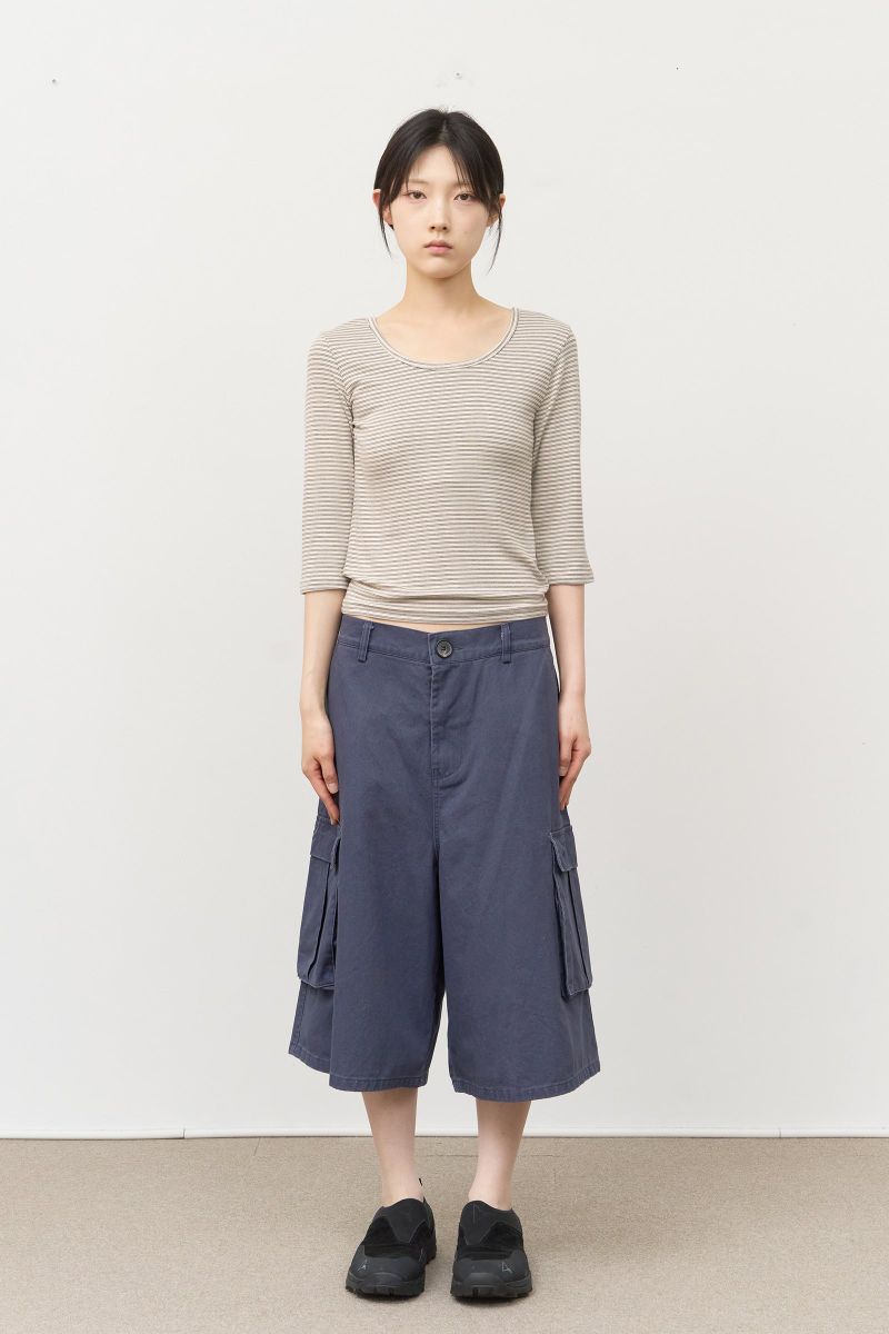(W) Ash Striped Top