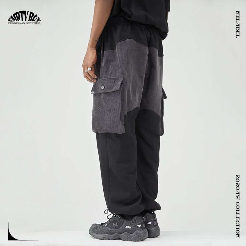 RELABEL Oversized Corduroy Sweatpants with 3D Pockets