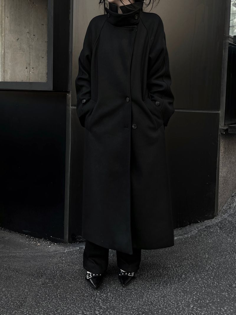city high neck long coat (2color)