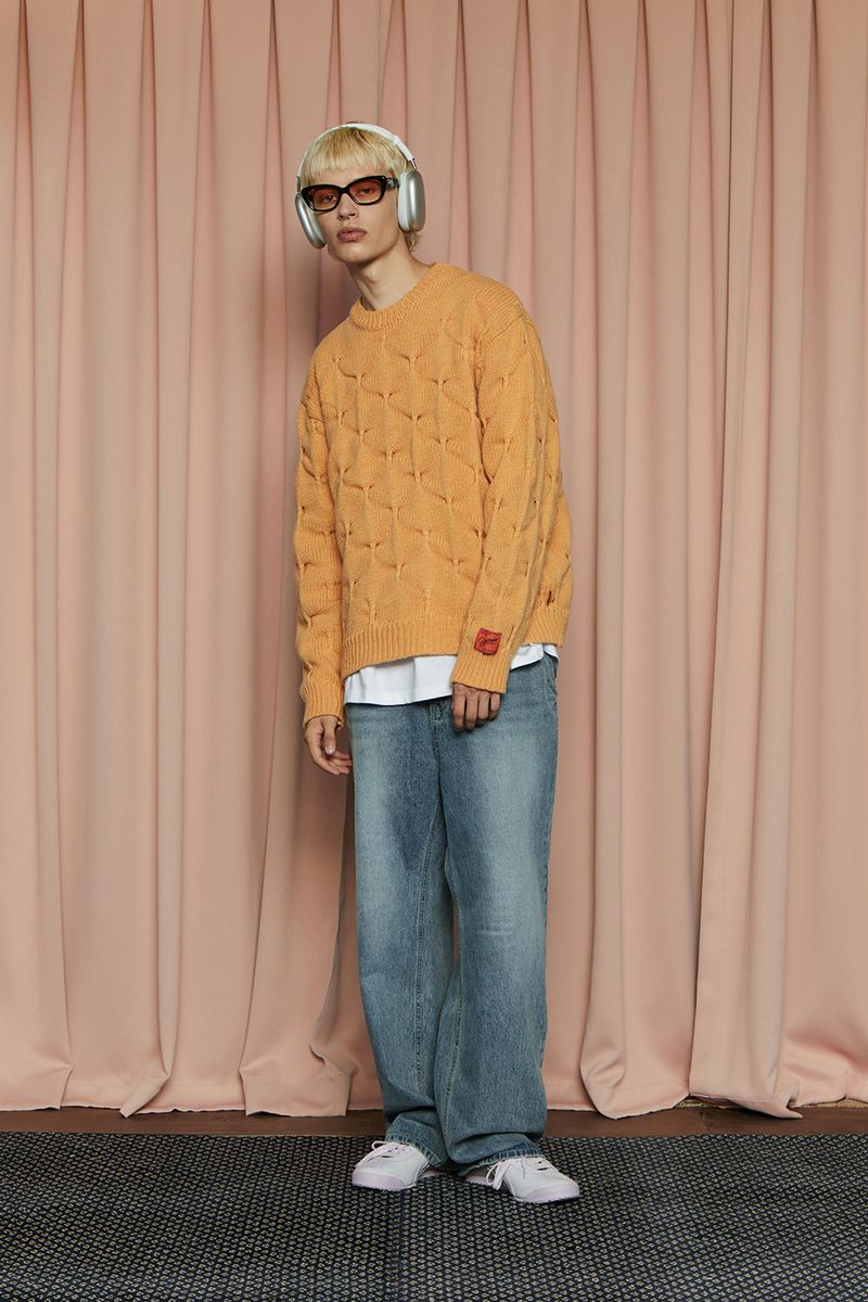 EMBOSSING CLOVER KNIT / SALMON