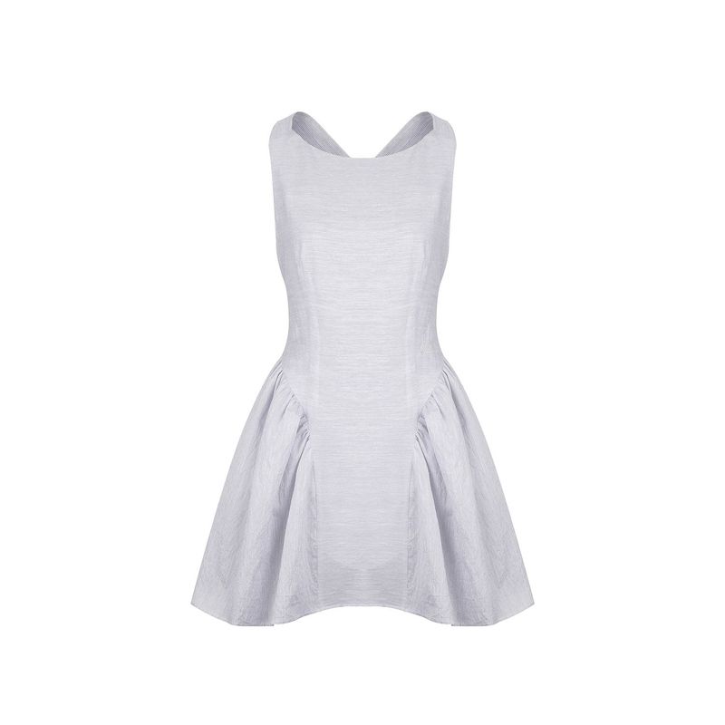  'La Mer' Blue grey Shirring Skirt Dress