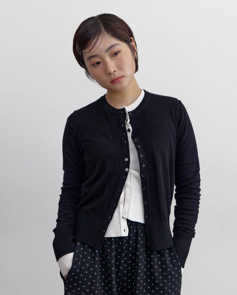 Multi Button Cotton Round Cardigan