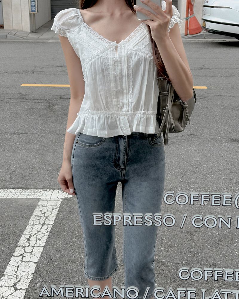 Pure cotton lace blouse