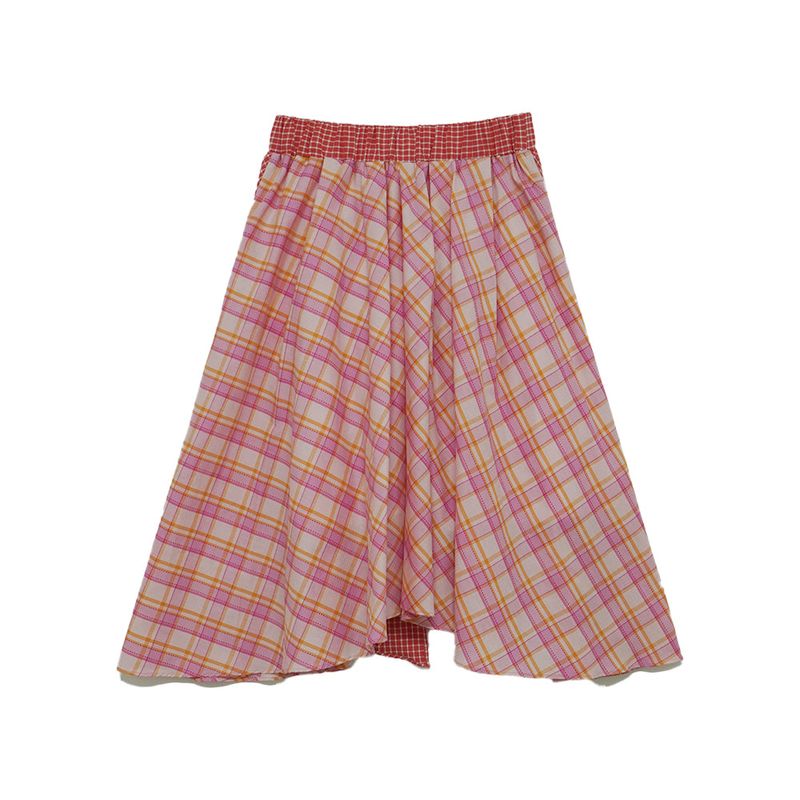 Check Tie Skirt (pink)