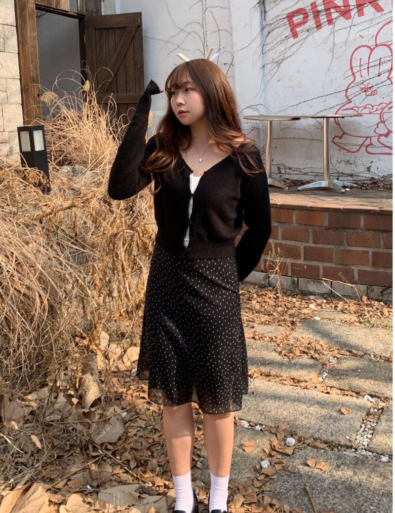 fine dot midi skirt