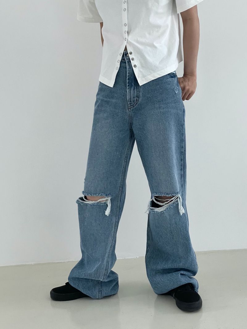 Arco iris（アルコイリス）の「Damage cutting wide denim pants（Pants）」