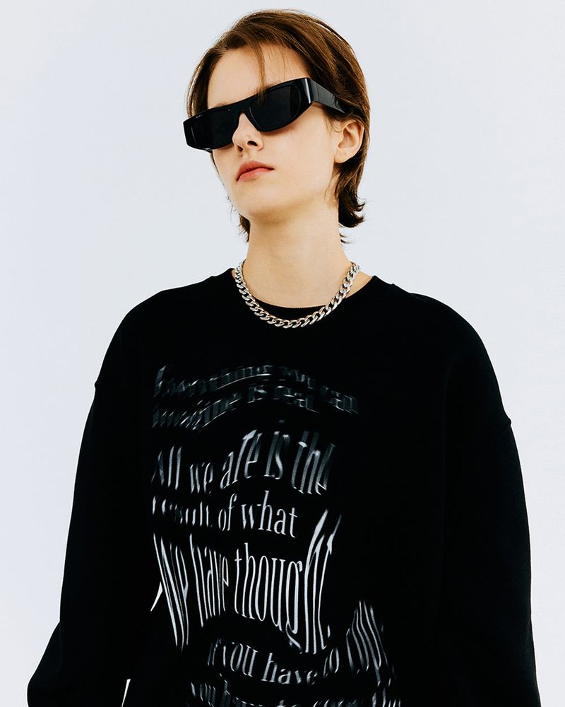 SWING TYPO SWEATSHIRT-CHARCOAL