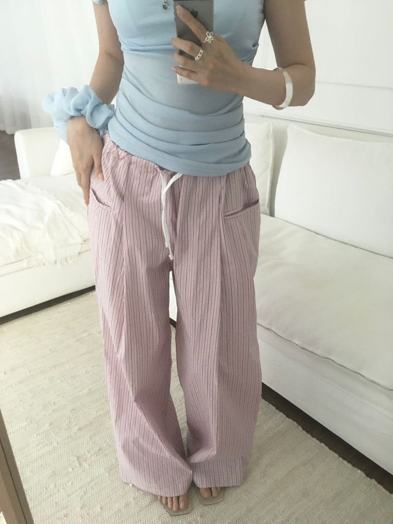 striped pajama pants