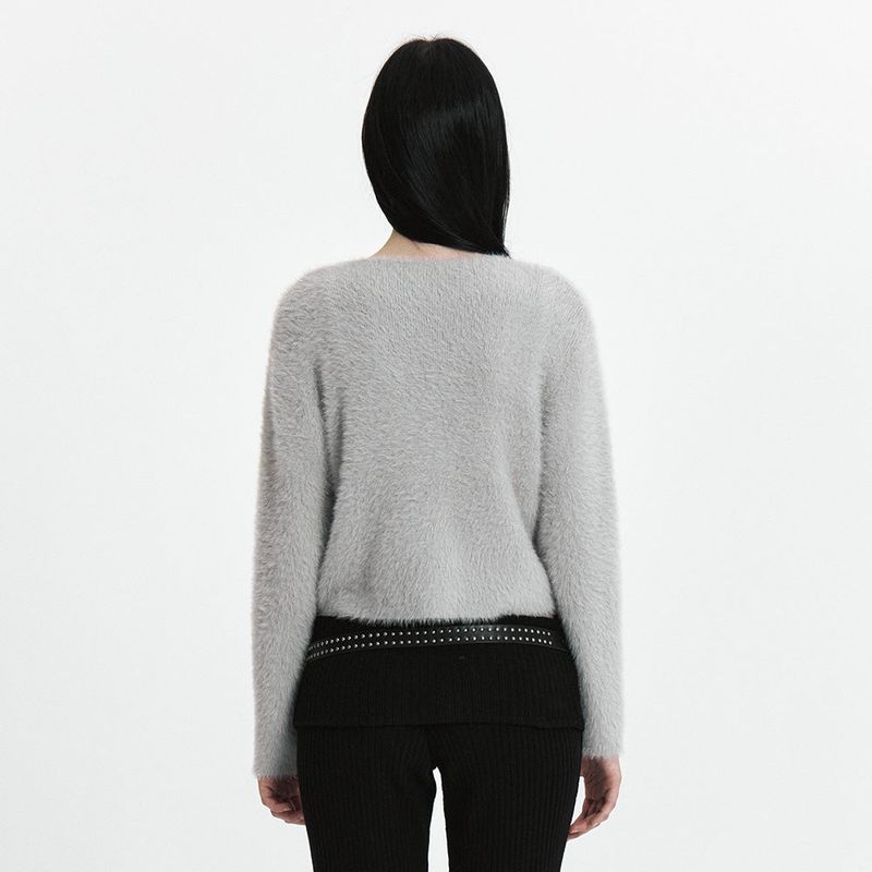 C SOFT KNIT CARDIGAN SET-UP_GREY