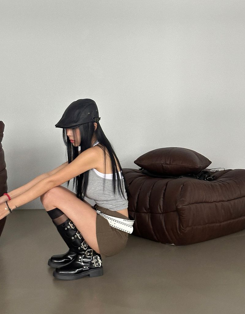 Leather Leather Hunting Cap