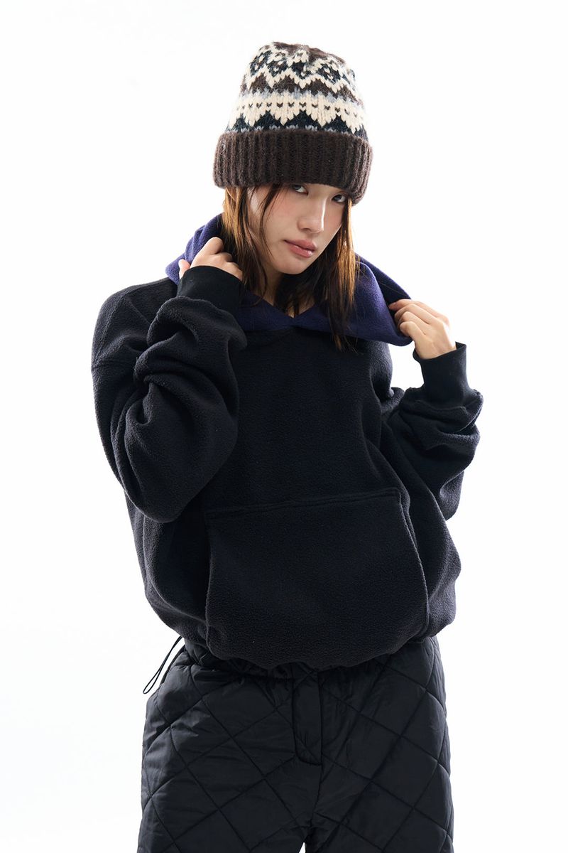 Raucohouse(ラウコハウス)の「Bicolor fleece layered hoodie(Tops)」
