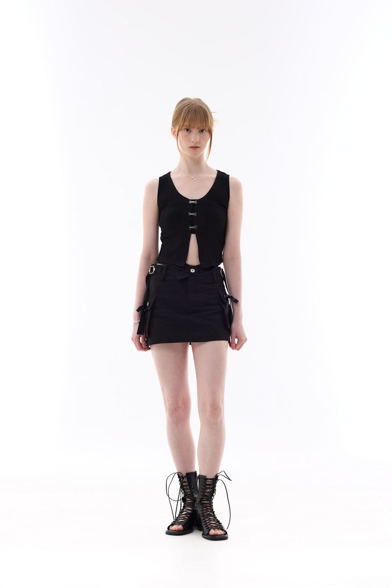 CINDY SLEEVELESS TOP SET / BLACK