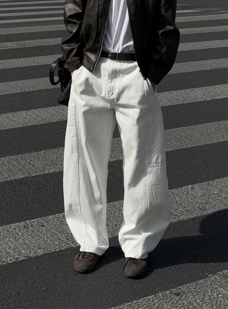 HIMUL STITCH CURVED PANTS