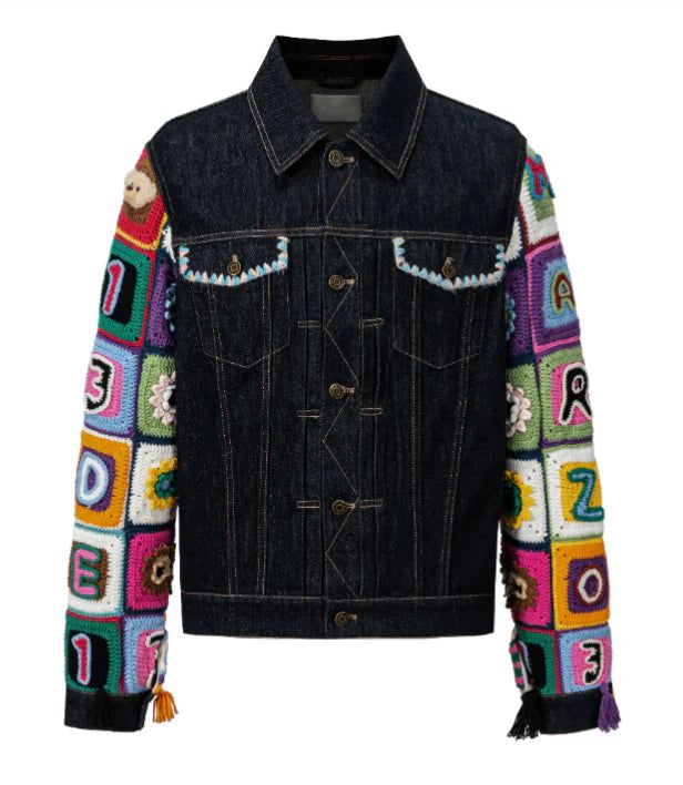 13DE MARZO Square Pattern Denim Jacket