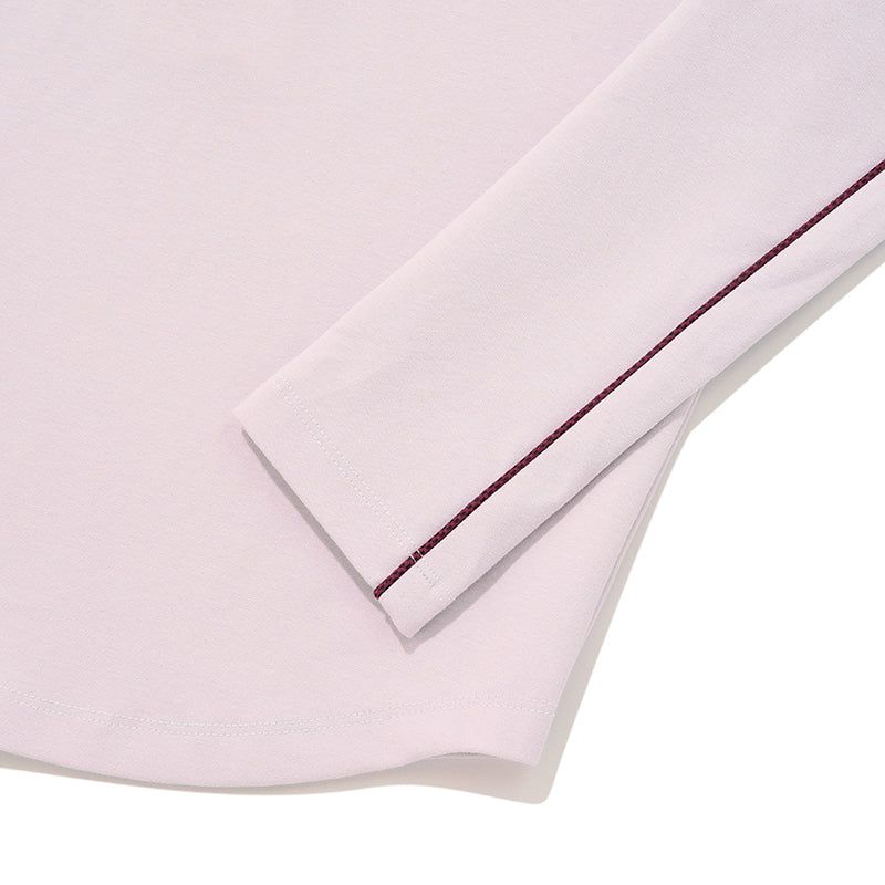 COLOR POINT HALF ZIP UP LONG SLEEVE [LIGHT LAVENDER]