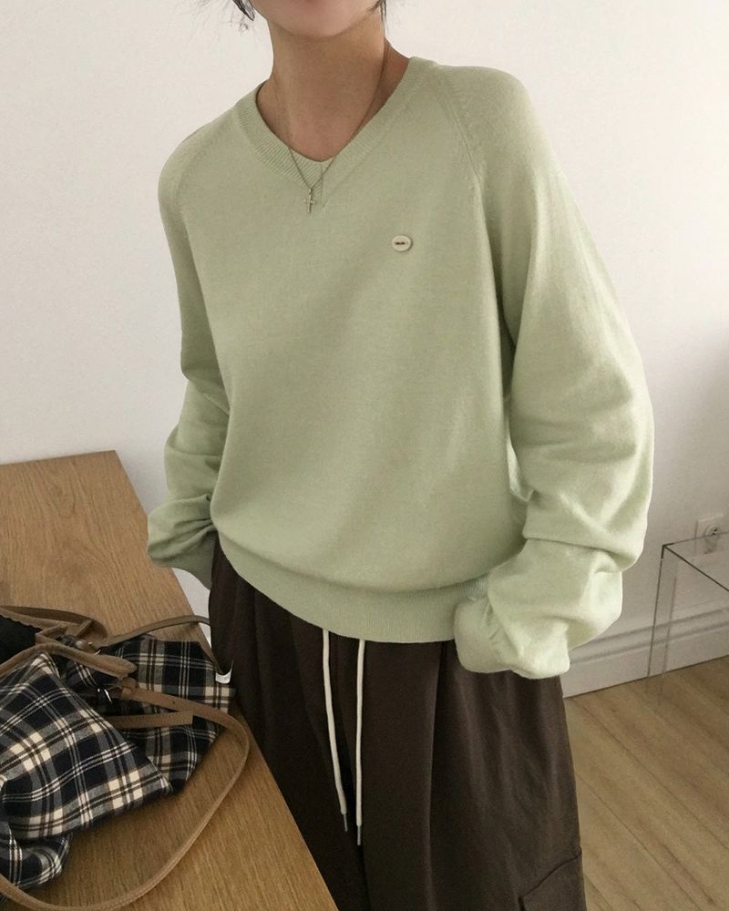Caramel Color V-Neck Knit