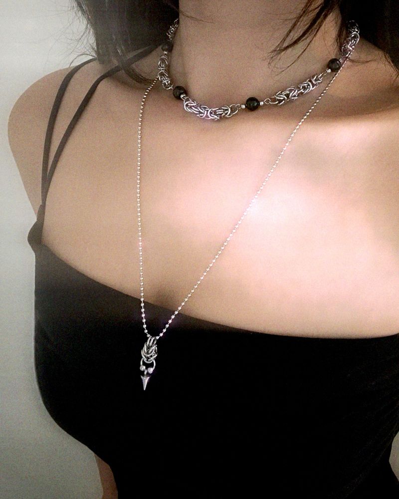  Spike Chainmail Necklace