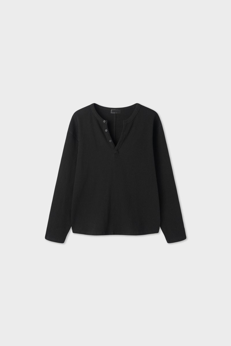 Macca waffle henley neck